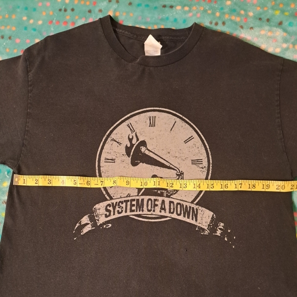 Vintage System of a Down AAA tag shirt. Large, Faded black - Picture 6 of 8